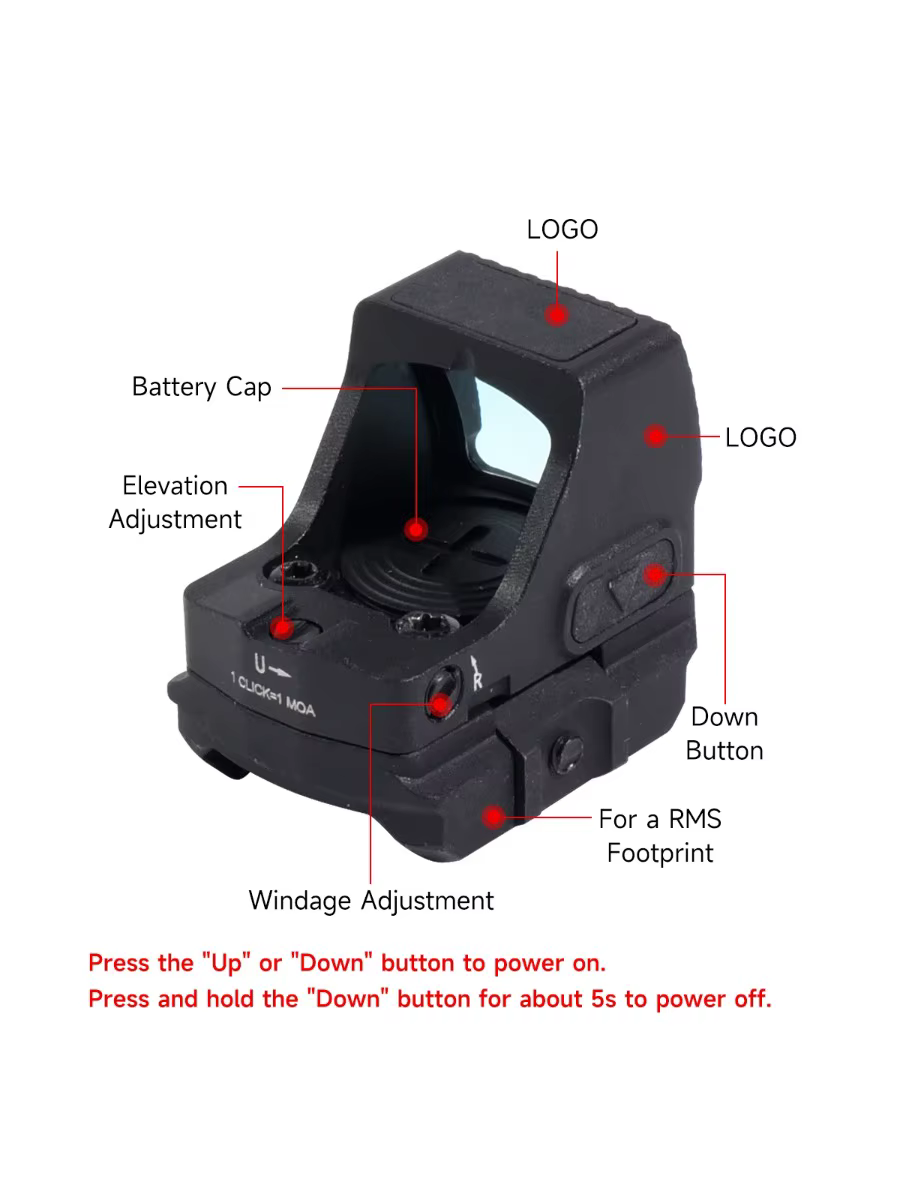 Monocular táctico 1x30 con montura RMSc