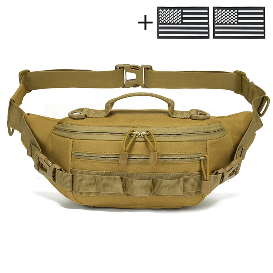 Bolsa táctica de cintura MOLLE con doble cremallera y bandolera - imagen 2