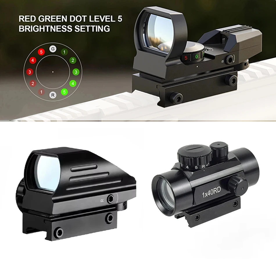 Mira holográfica Reflex punto rojo para caza y Airsoft colimador - imagen 4