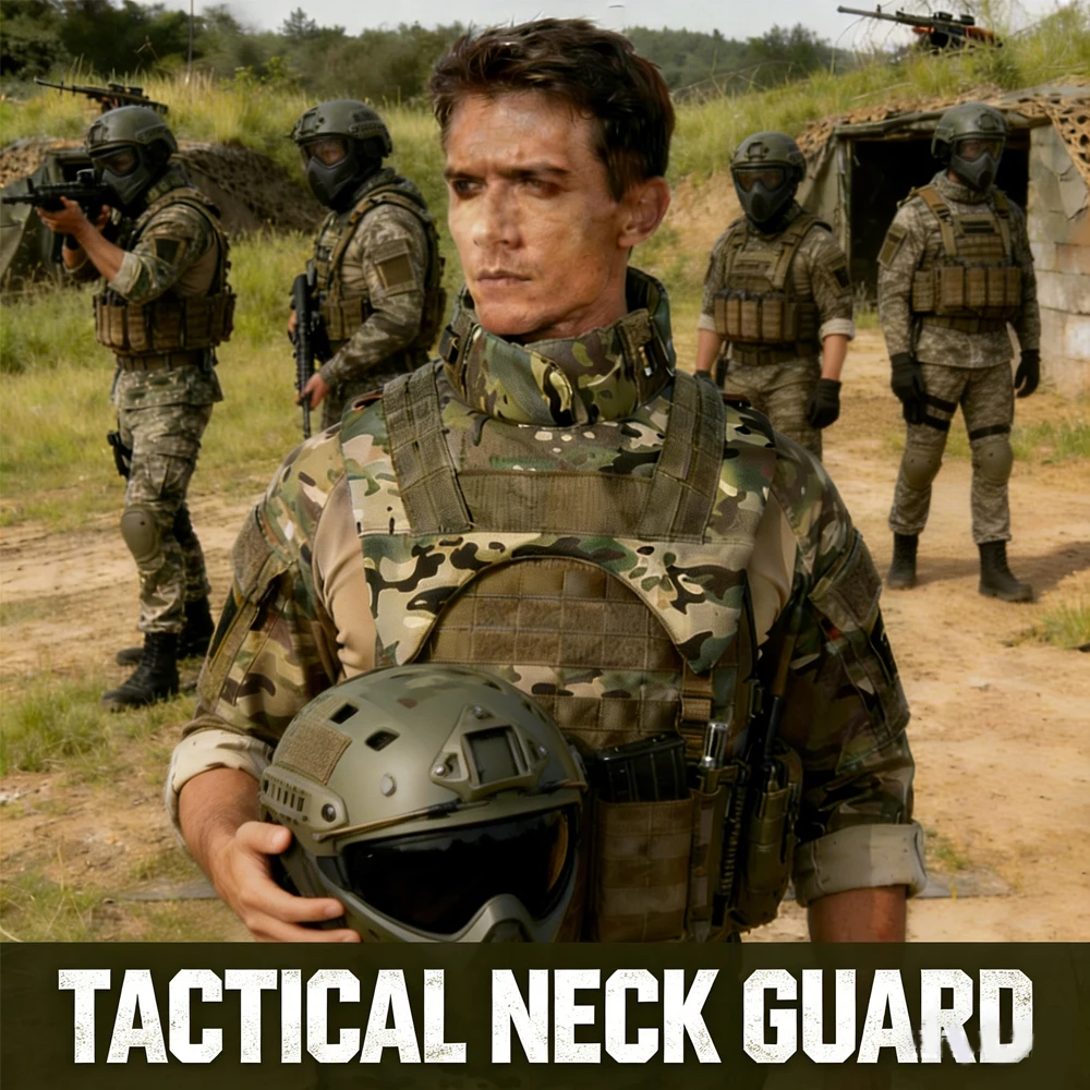 Protector de cuello táctico universal MOLLE para Airsoft y caza