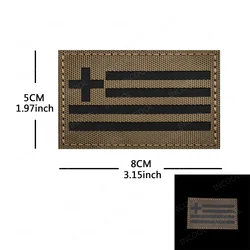 Parche táctico bordado bandera de Grecia IR reflectante PVC caucho