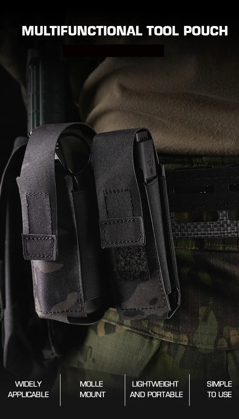 Bolsa Molle OphidianTac en uso con chaleco táctico