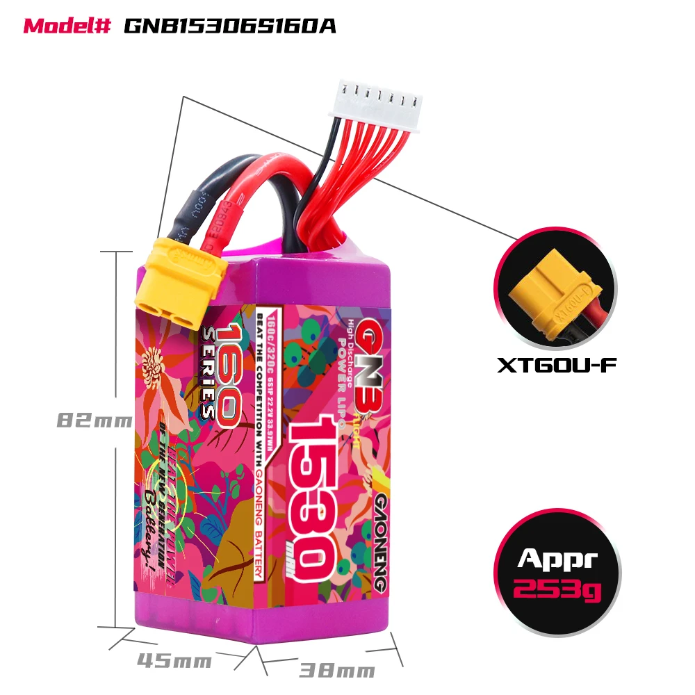 GNB Batería LiPo para drone FPV de carreras y aeromodelismo - imagen 2