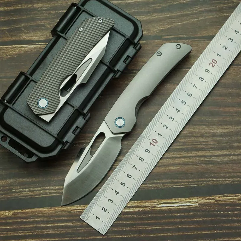 LEMIFSHE BLK Navaja táctica plegable acero M390 titanio EDC - imagen 4