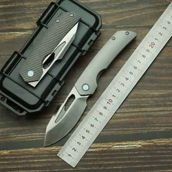 LEMIFSHE BLK Navaja táctica plegable acero M390 titanio EDC