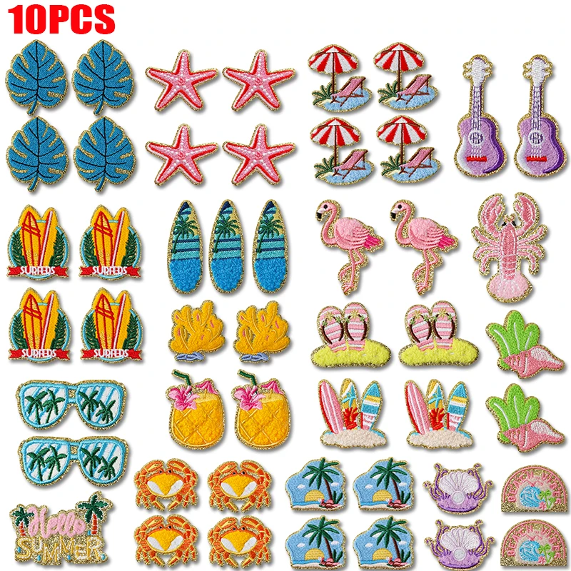 Parches bordados marinos de planchar – Motivos playa costura artesanal - imagen 2