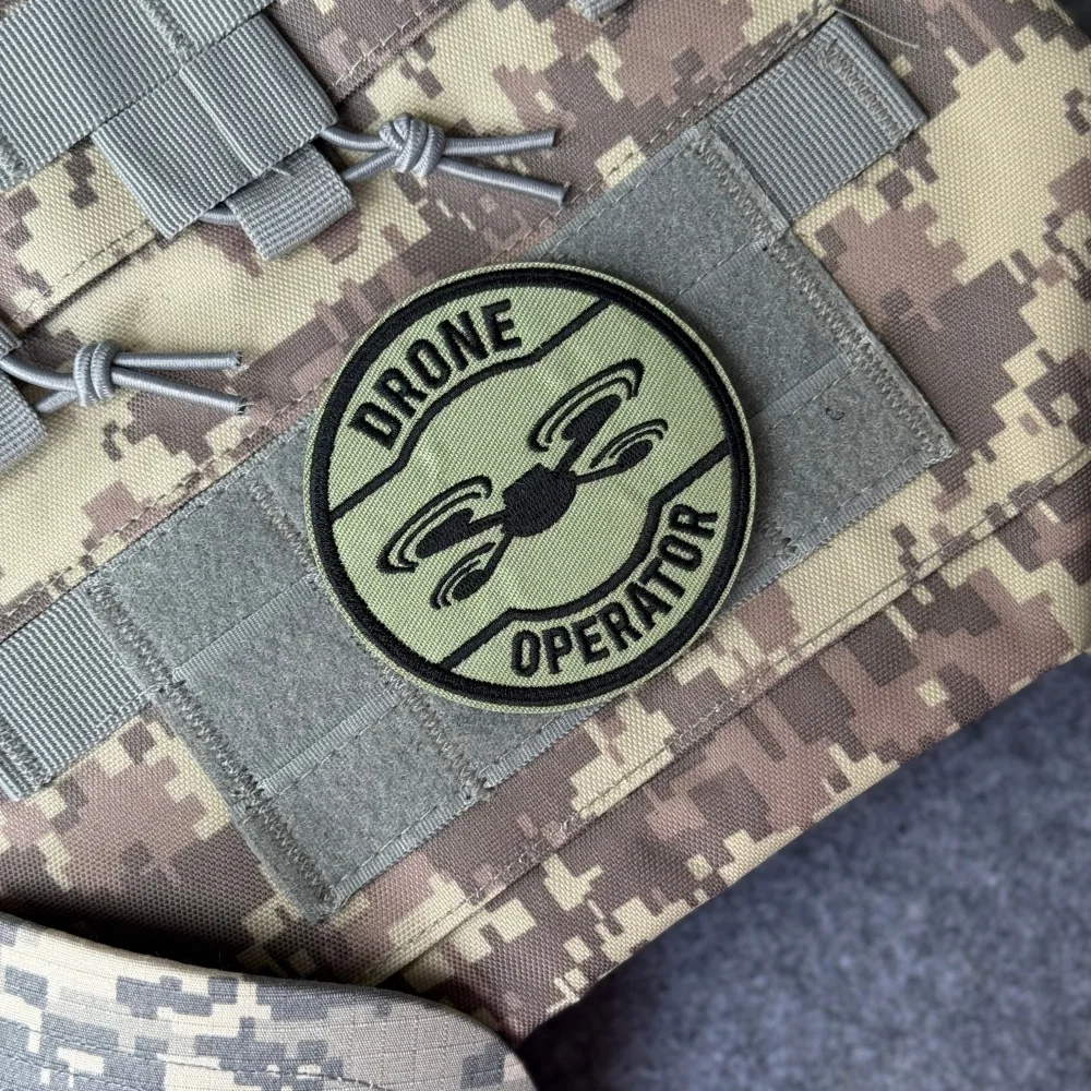 Parche táctico bordado operador drones verde – gancho y bucle - imagen 4