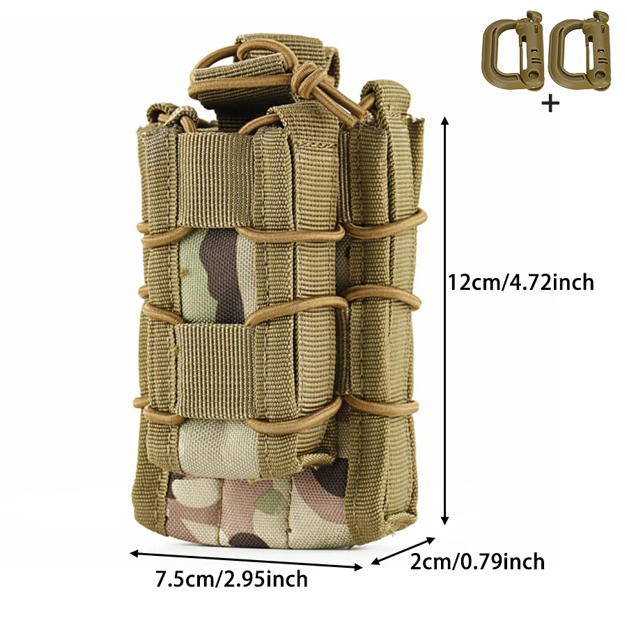 Bolsa táctica MOLLE doble con cuerda elástica ajustable para exterior