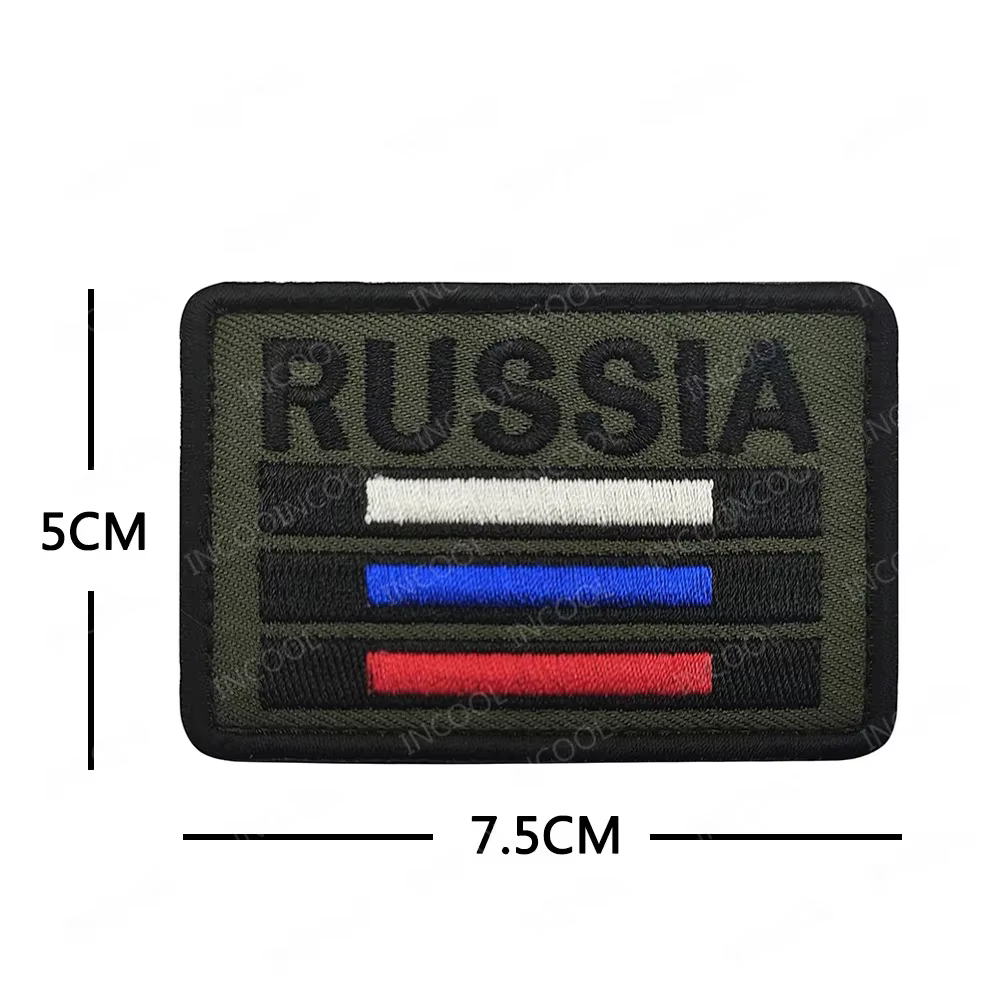 Parche táctico PVC bandera rusa fosforescente reflectante tipo Chevron