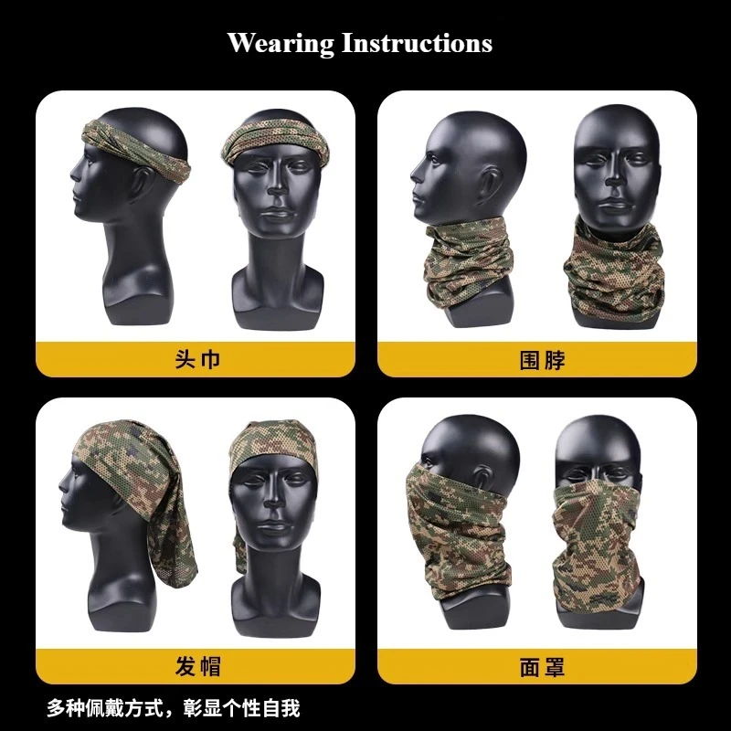 Pañuelo táctico cuello camuflaje selva Malasia transpirable - imagen 2
