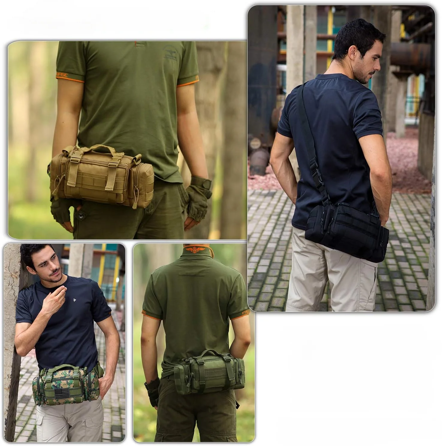 Riñonera MOLLE con cierre visible