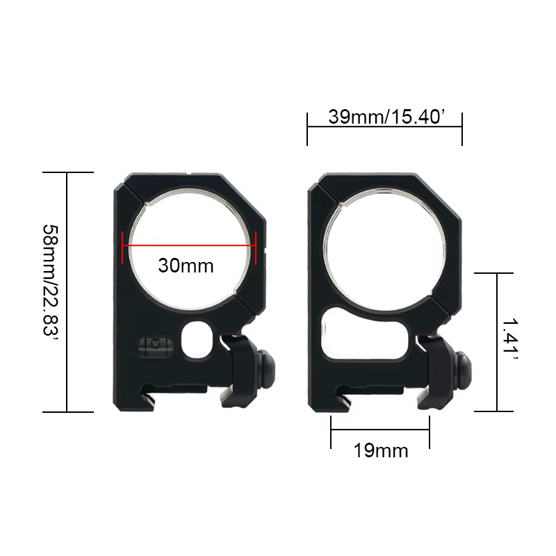 Soporte táctico dividido para mira telescópica 30/34 mm de aluminio - imagen 5