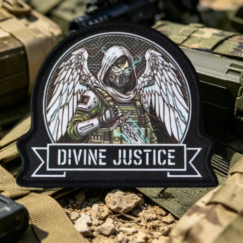 Divine Justice Parche adhesivo bordado – Ropa táctica y mochila - imagen 3