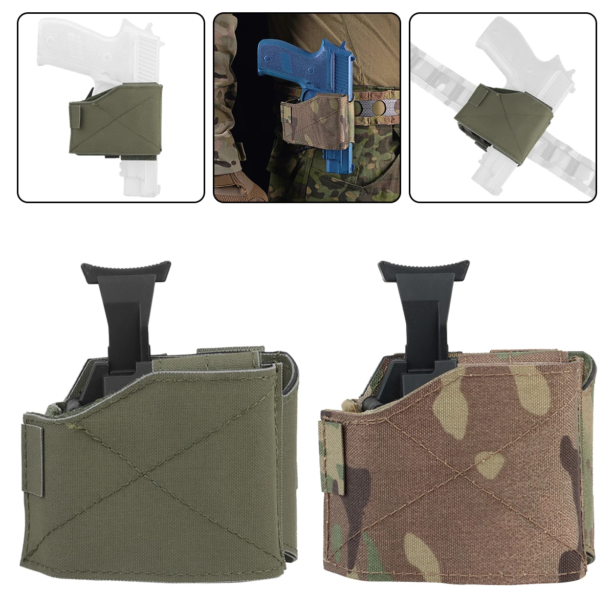 Funda táctica universal MOLLE para pistola, ajustable de nailon - imagen 2