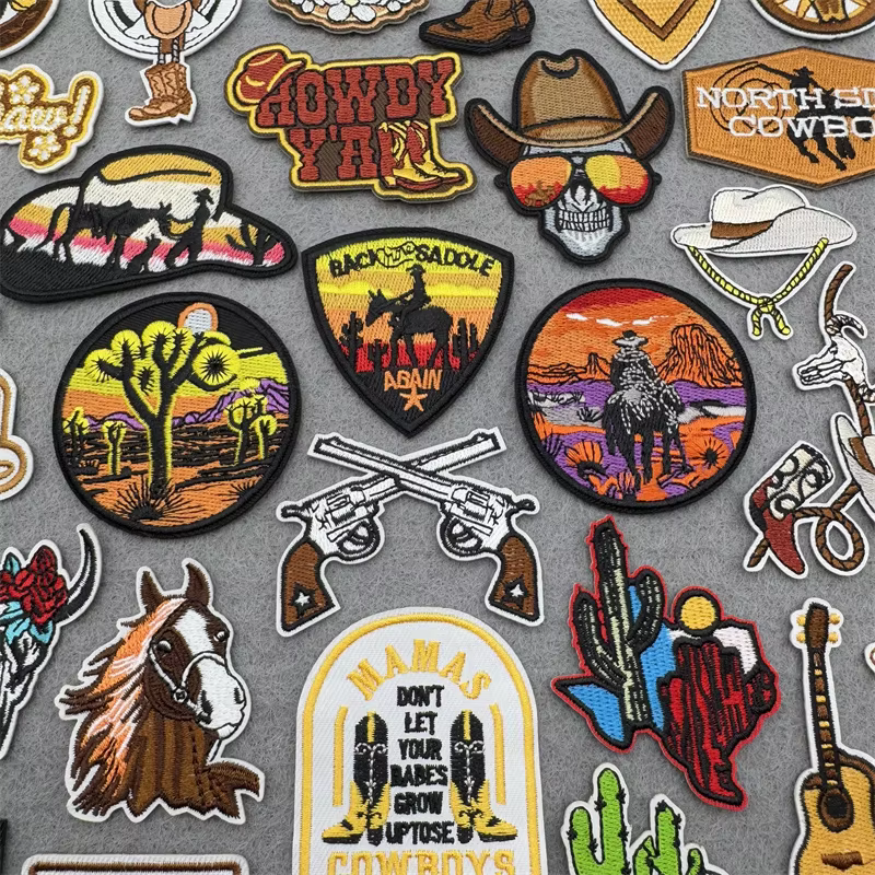 Parches bordados estilo vaquero western
