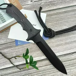 Cuchillo recto táctico EDC hoja Cr D2 mango G10 bushcraft aire libre