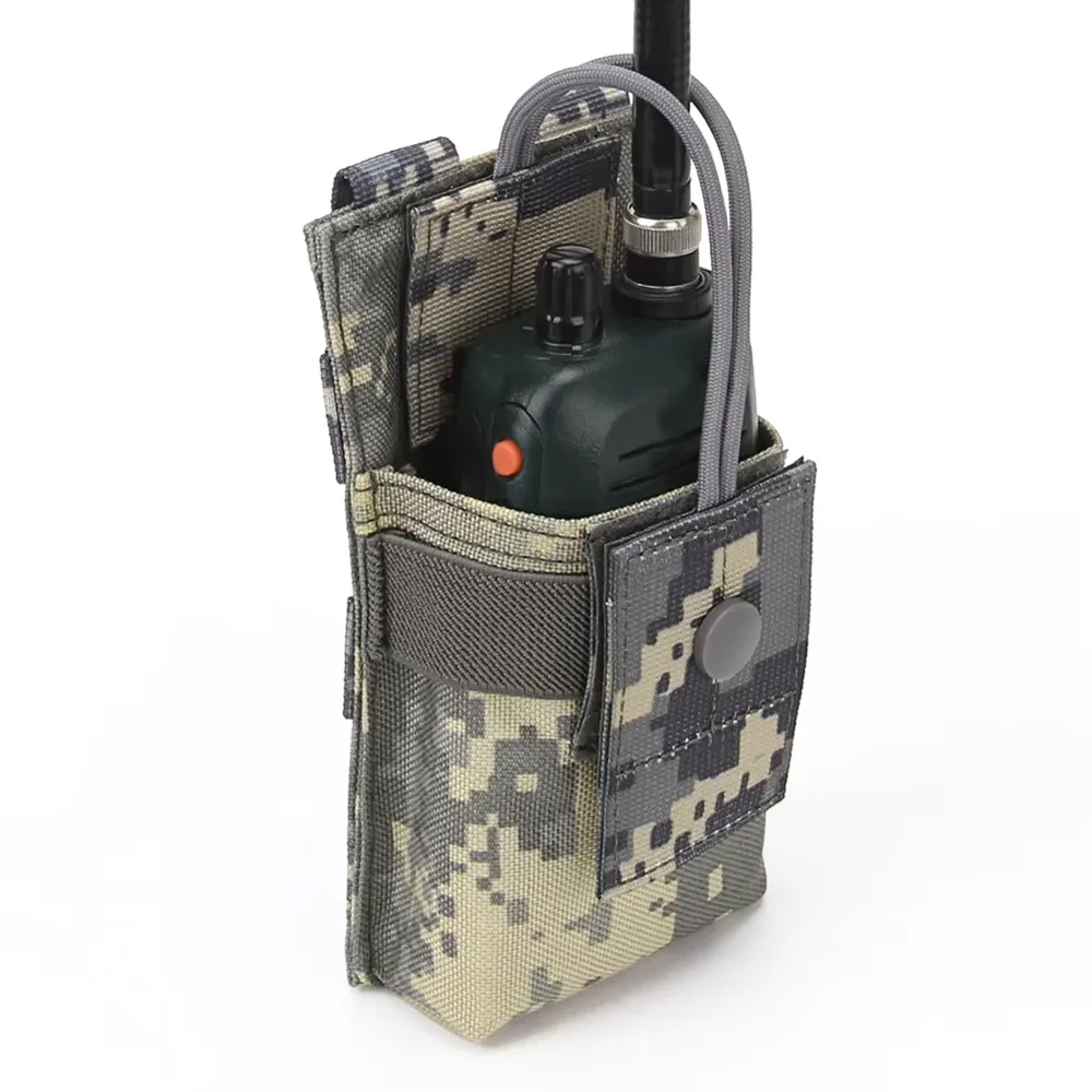 Bolsa táctica MOLLE para radio walkie-talkie y móvil de nylon para caza