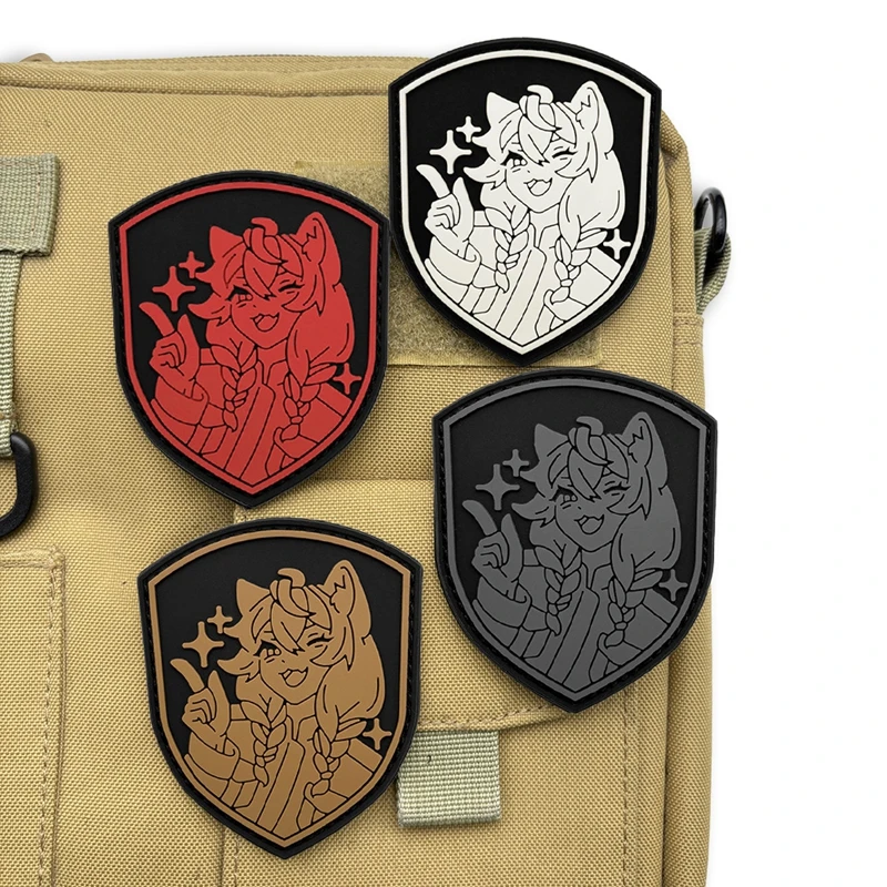 Parche táctico PVC gatita dibujos animados para insignia moral - imagen 4