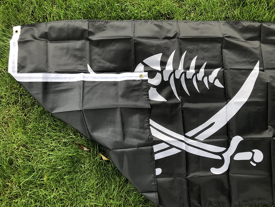 Bandera pirata de poliéster con calavera y espadas, Jack Rackham - imagen 3