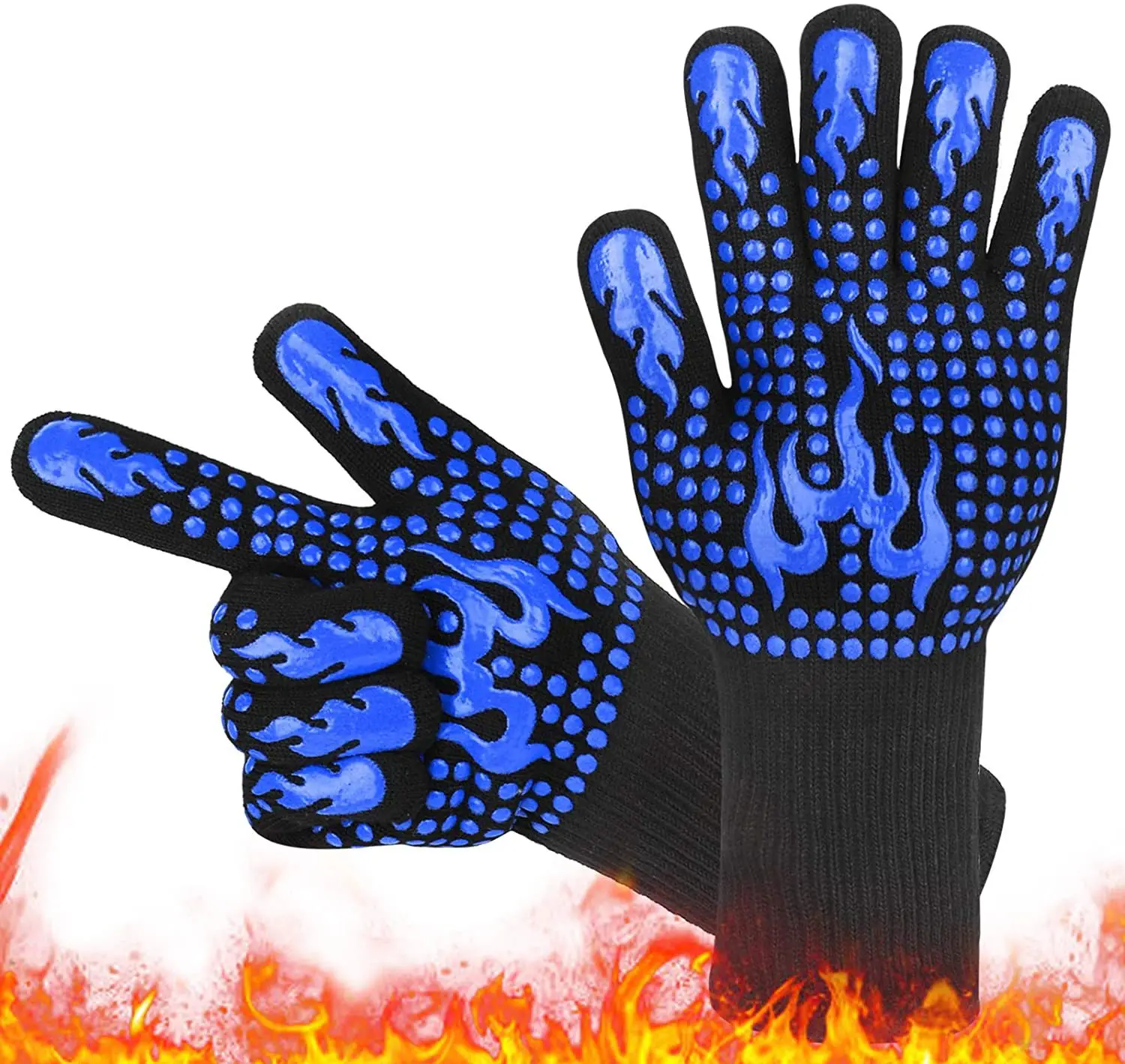 Guantes de barbacoa resistentes al calor de silicona ignífugos - imagen 5