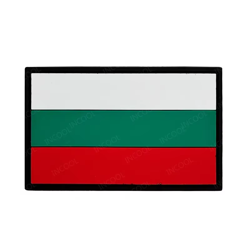 Parche reflectante Bulgaria bordado con gancho y PVC de goma - imagen 2
