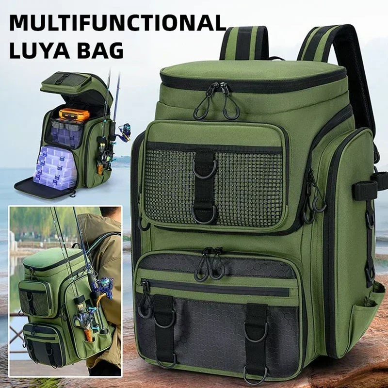 Mochila táctica impermeable para pesca con compartimentos