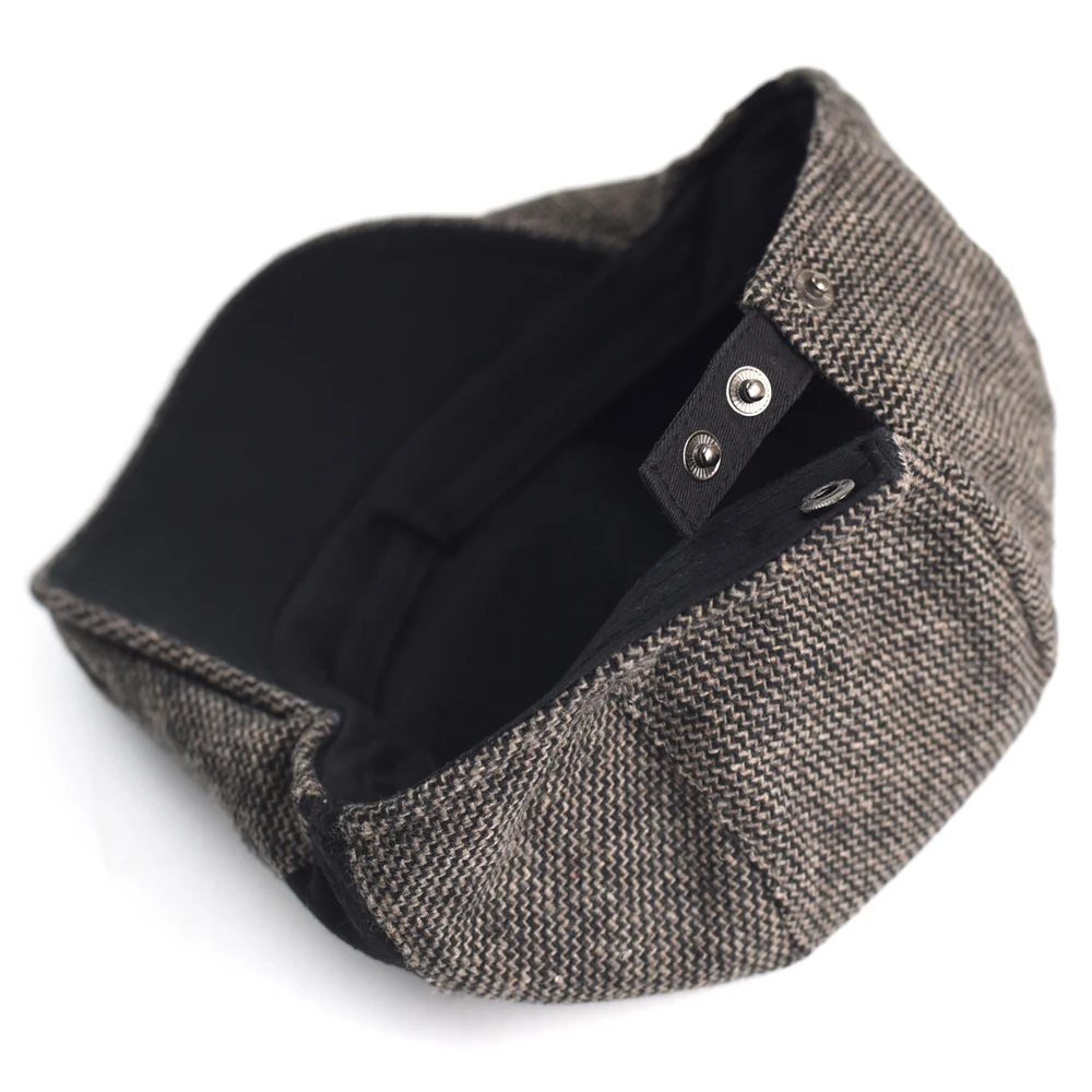 Gorra newsboy hombre a rayas, visera ajustable estilo Gatsby cálida - imagen 5