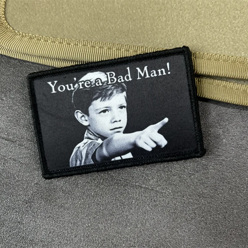 Parche táctico de moral con velcro «Eres un mal hombre» - imagen 3