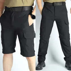 Pantalones tácticos cargo secado rápido desmontables con bolsillos