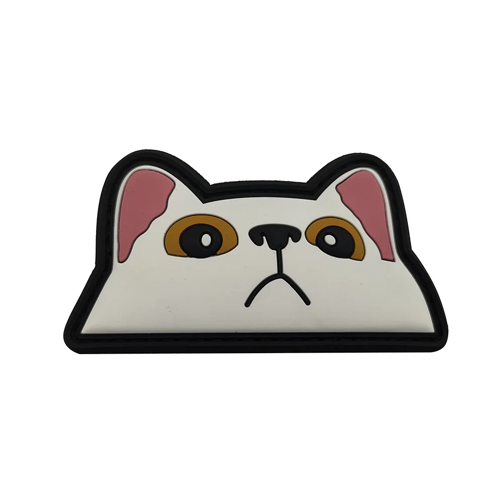 Parche PVC gatito negro con velcro – Brazalete táctico para mochila - imagen 3