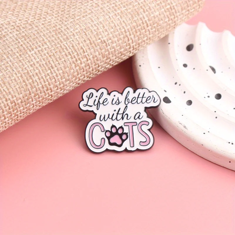 Insignia metálica esmaltada gato dibujos animados – para mochila - imagen 3