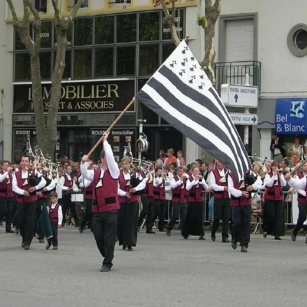 Bandera de Bretaña Breizh Bretagne Llydaw en poliéster para exterior - imagen 5