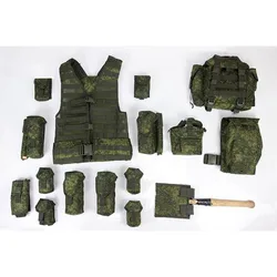6sh117 Chaleco táctico MOLLE con funda MP443 y cargadores