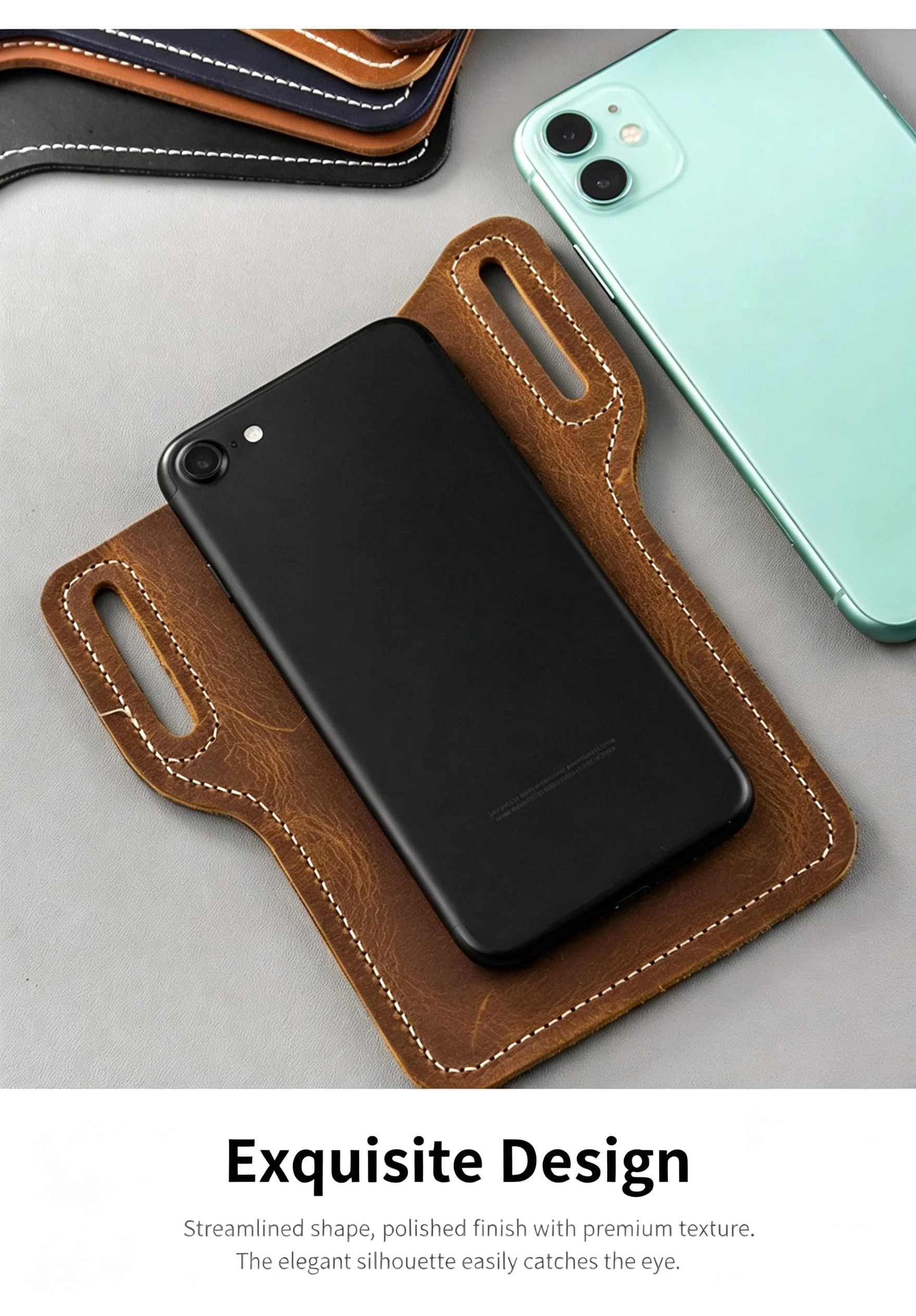 Funda de teléfono para hombre con presilla para cinturón vista frontal