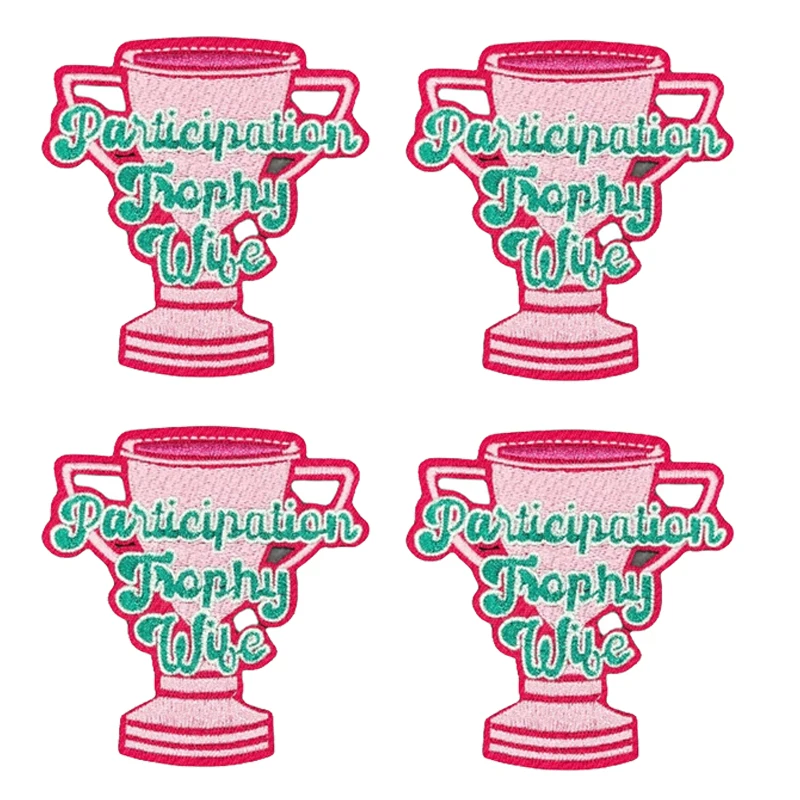 Parche termoadhesivo bordado letras y eslóganes rosa para ropa - imagen 5