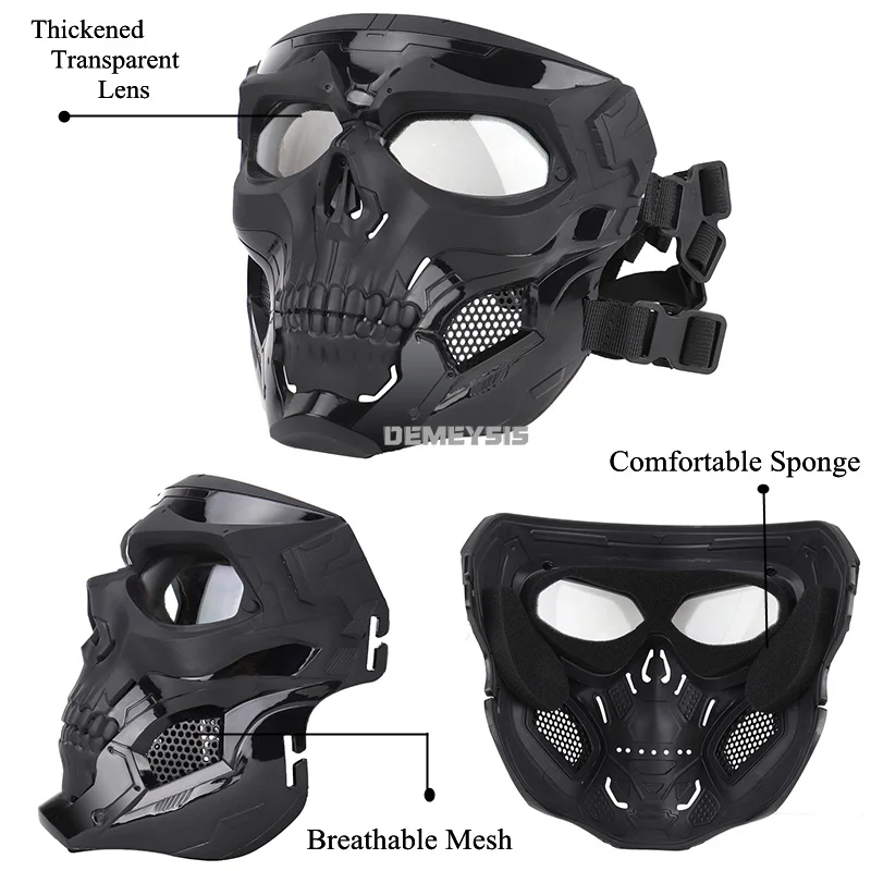 Máscara táctica de paintball camuflaje calavera transpirable - imagen 2