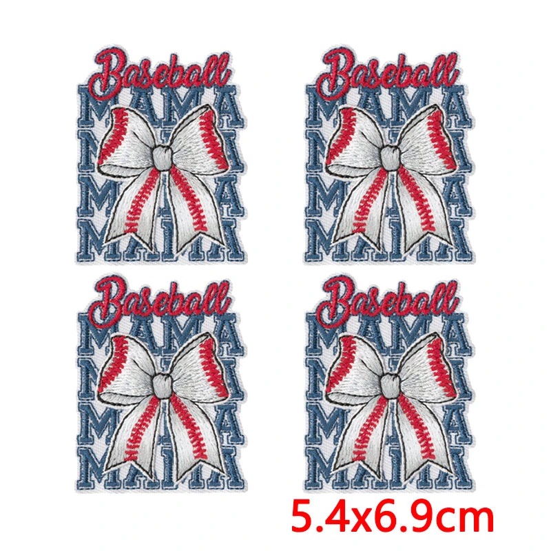 Parche termoadhesivo béisbol bordado estilo lazo de mamá - imagen 2