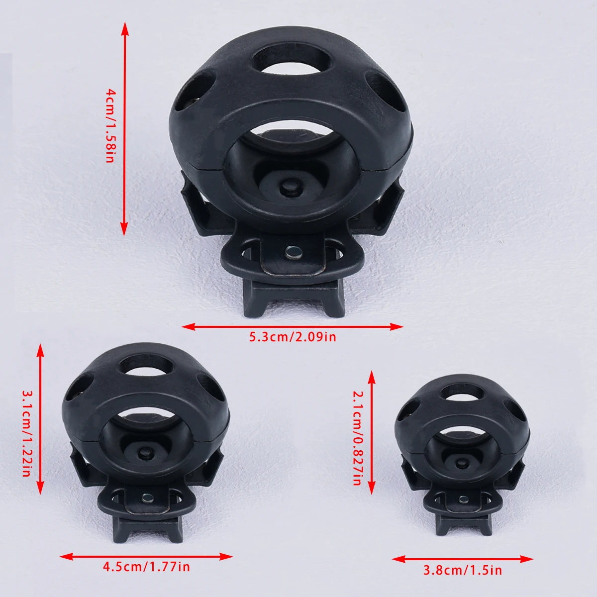 IBH Soporte linterna táctica casco con carril tipo rail ajustable