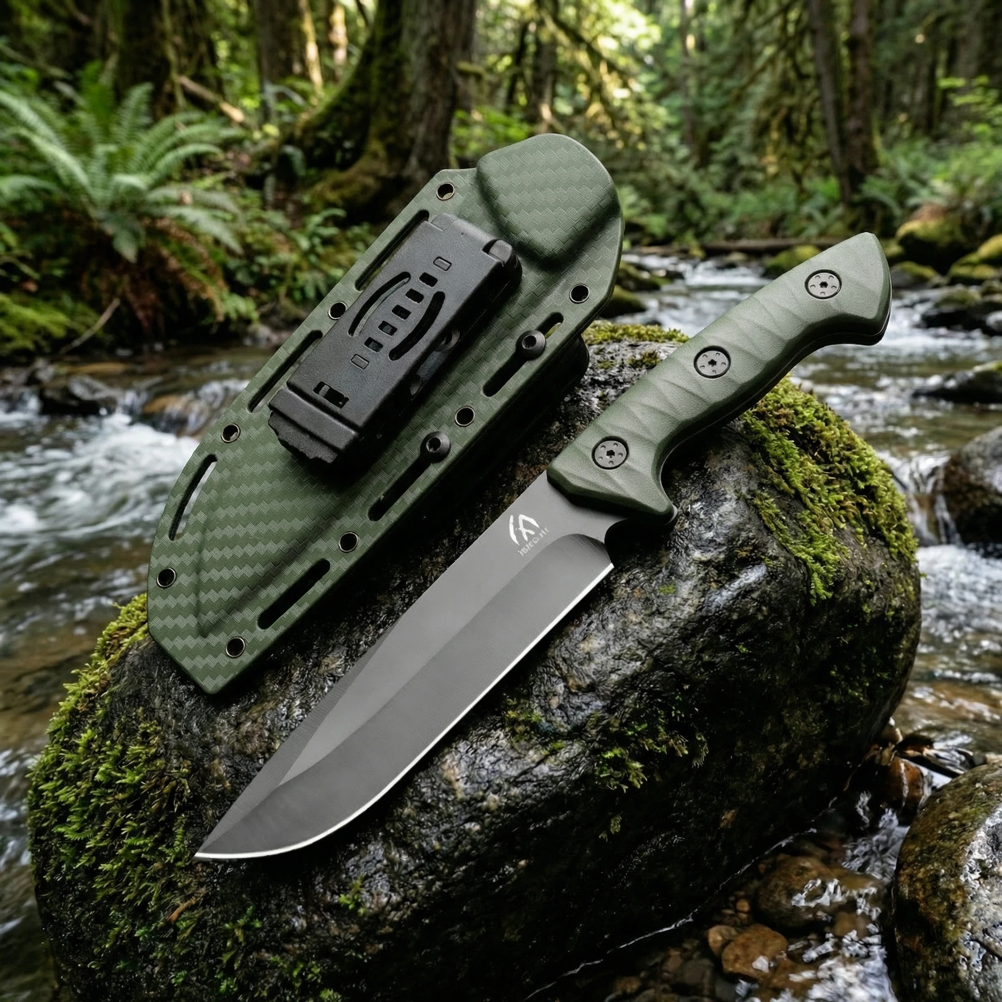 Cuchillo fijo táctico al aire con funda para senderismo y camping - imagen 2