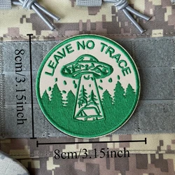 Parche táctico militar con texto Deja No Rastro, gancho y bucle