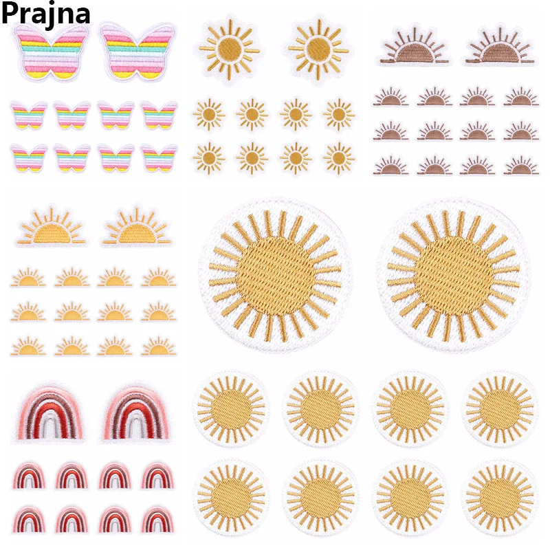 Parches bordados de mariposa colorida en varios diseños