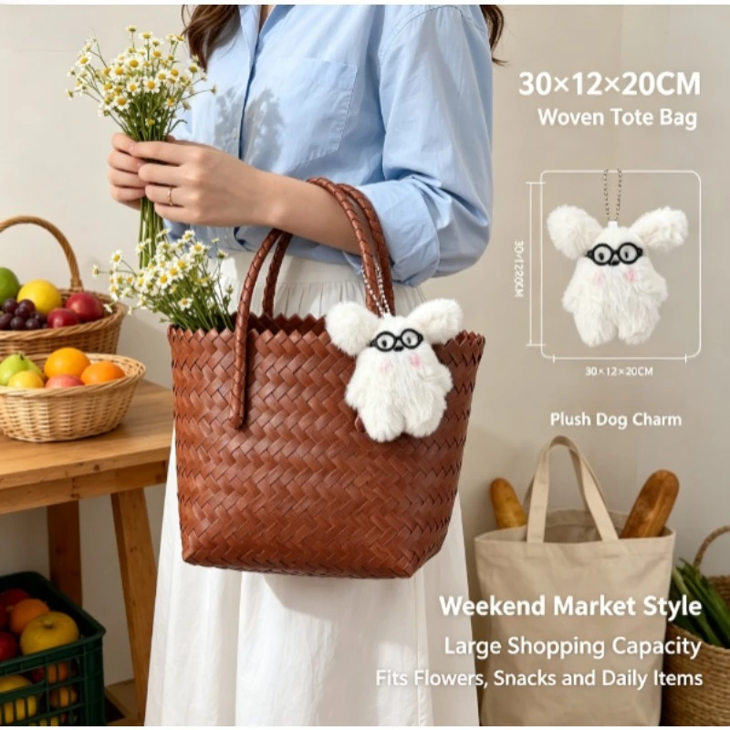 Bolso de paja retro gran capacidad para playa y paseo - imagen 3