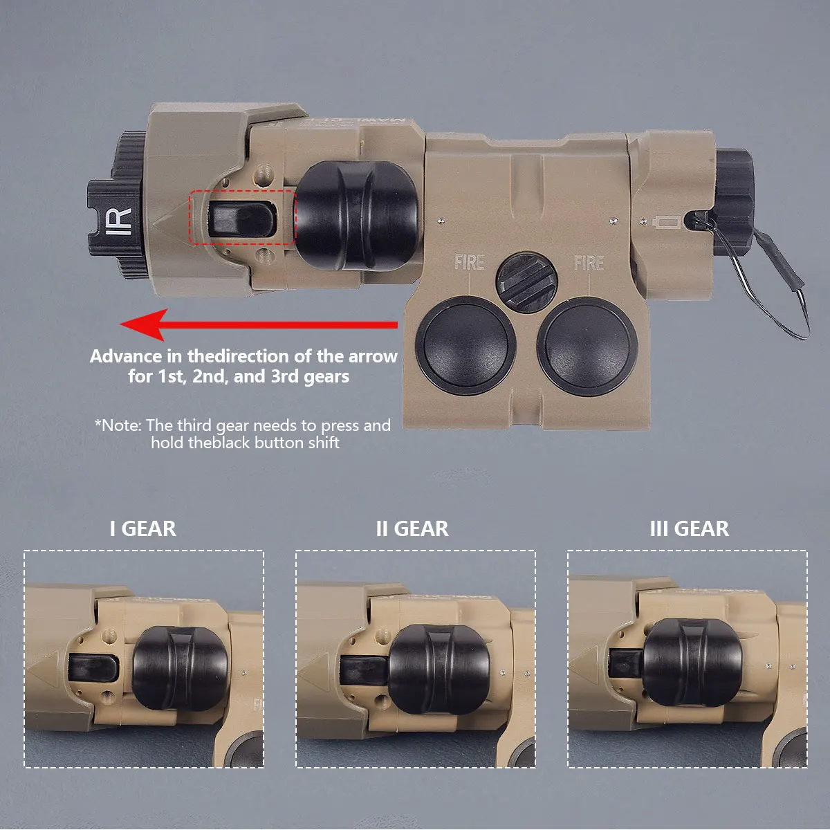 Linterna táctica MAWL-C1+ con láser rojo y puntero IR - imagen 5