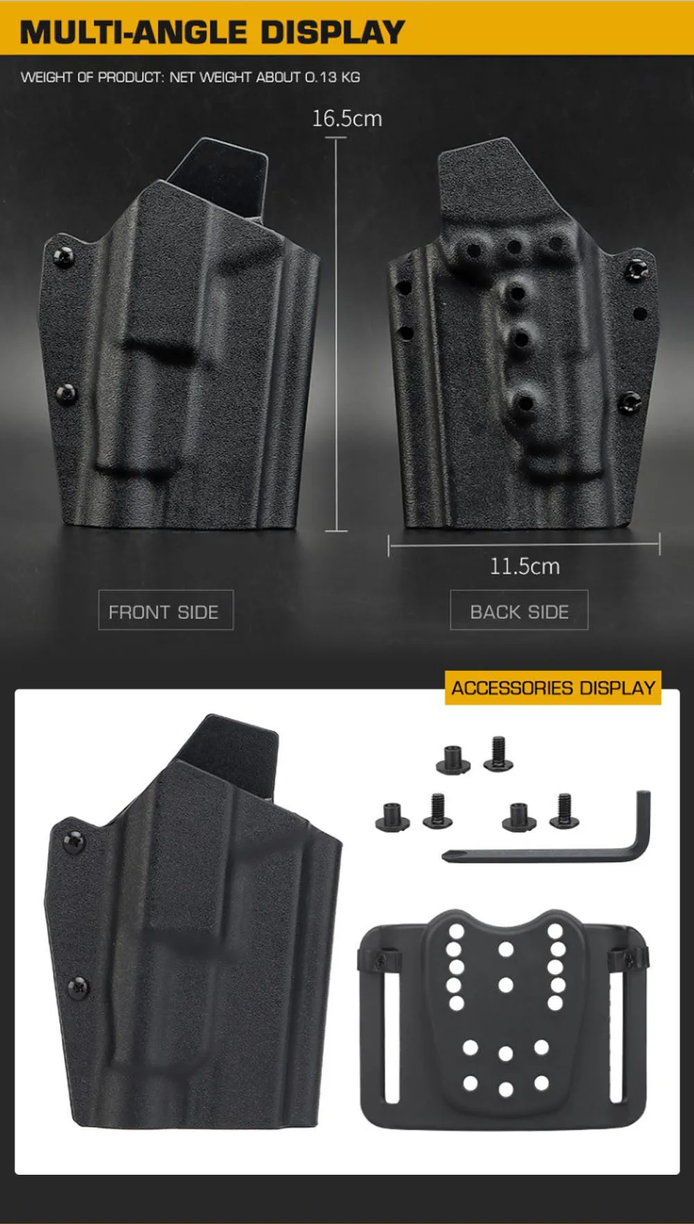 Detalle de la funda y el sistema de montaje