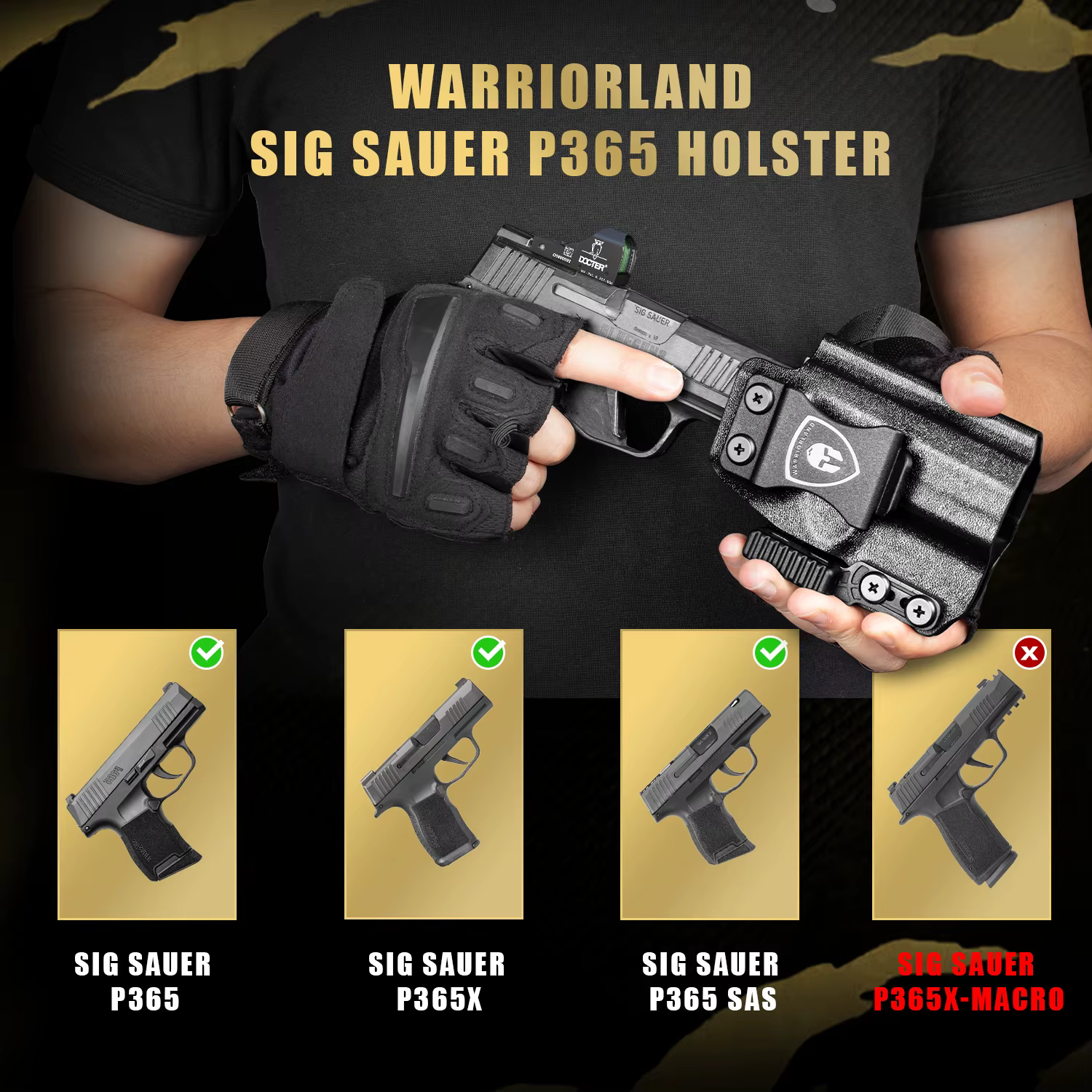 Funda Kydex IWB Sig Sauer P365 con corte óptico garra, diestra - imagen 2