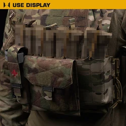 Chaleco táctico MOLLE portaplacas con bolsa mapa EDC Airsoft