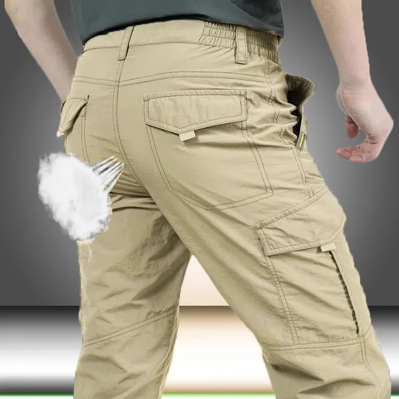 Pantalones tácticos cargo impermeables hombre, multibolsillos duraderos - imagen 3