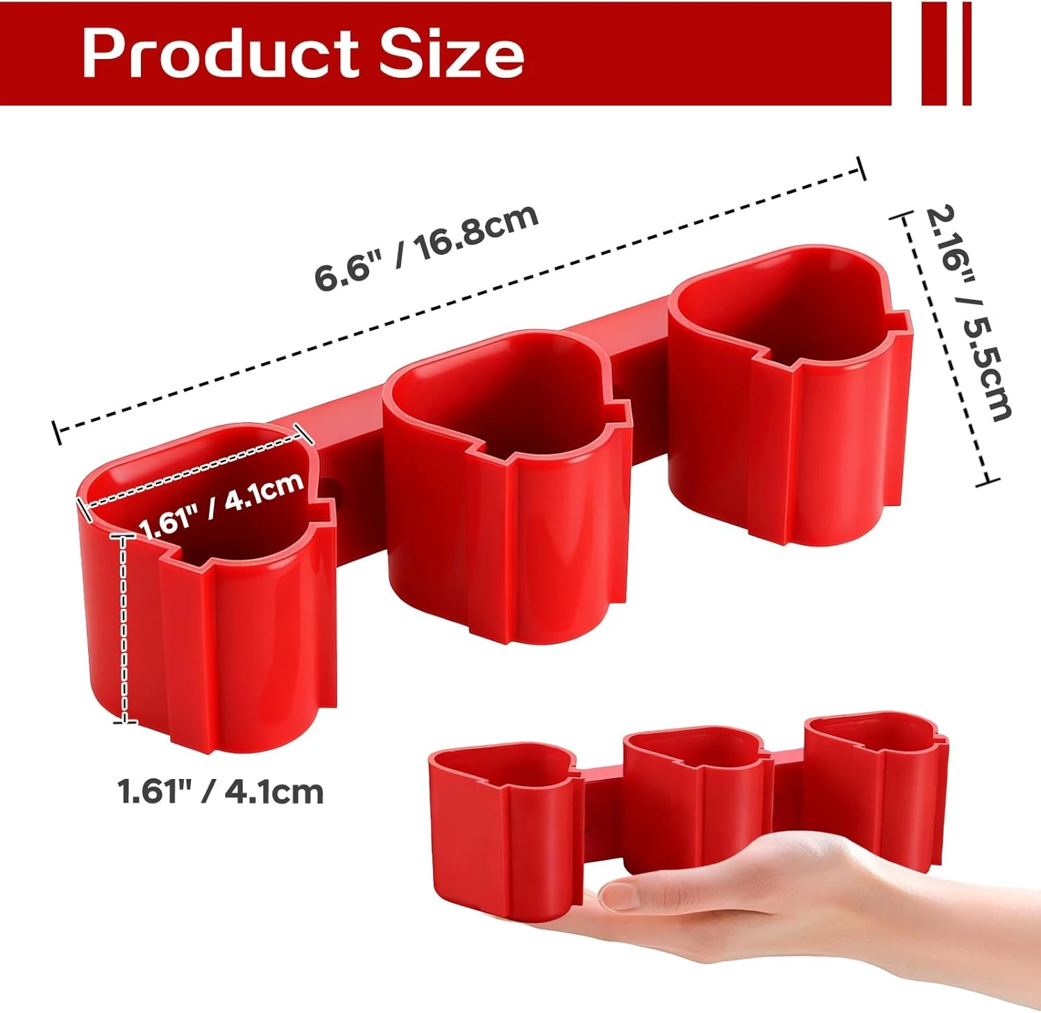 Milwaukee M12 – Soporte de pared para baterías, estante ABS - imagen 5