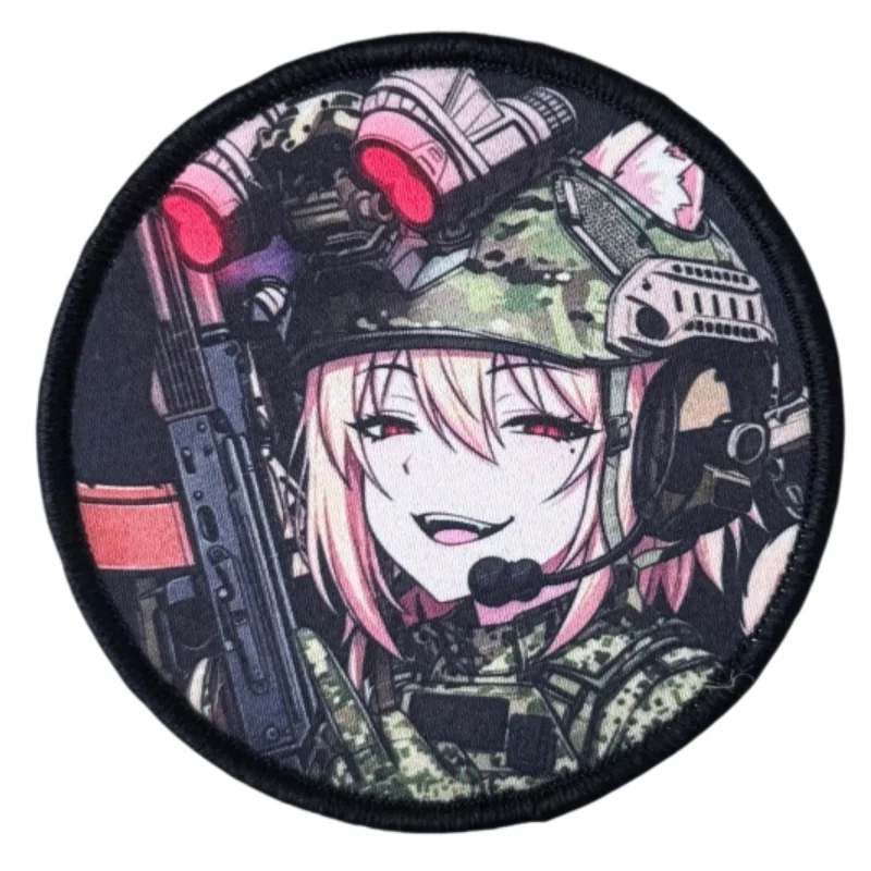 Parche táctico de moral chica anime con cierre de velcro - imagen 5