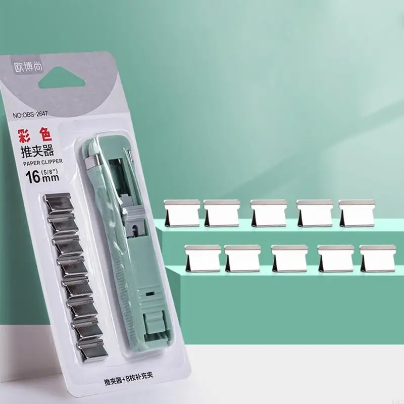 Dispensador abrazaderas papel con clip metálico y recargas - imagen 3